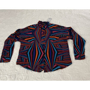 Piombo Button Front Shirt Women’s Small Tunic Multicolor Geometric Print
